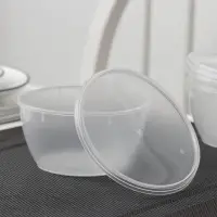 Контейнер одноразовый с крышкой &laquo;Супница&raquo;, 360 мл, пластик, d=11.2 см, прозрачный