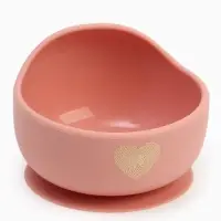 Тарелка детская на присоске и ложка, розовый, Mum&Baby