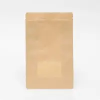 Пакет Zip - lock Крафт с плоским дном, прямоугольное окно, 16&times;26 см