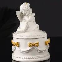 Шкатулка с бантами "Ангел " 12х9 см, перламутр