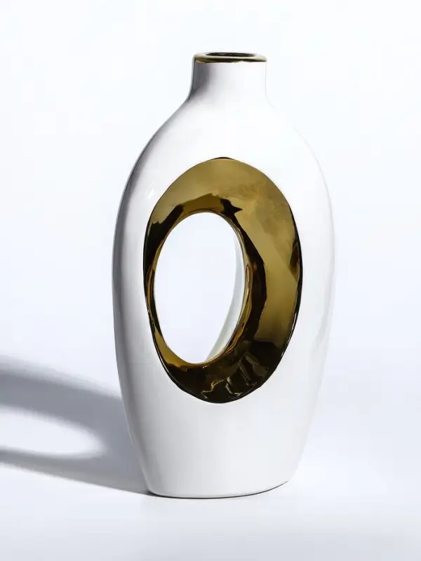 Ваза керамика настольная "Лари" (набор 2 шт) h=26х23, d=4 см, белый