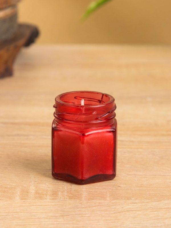 Свеча вотивная в стеклянной баночке с крышкой 100 гр, тропический закат