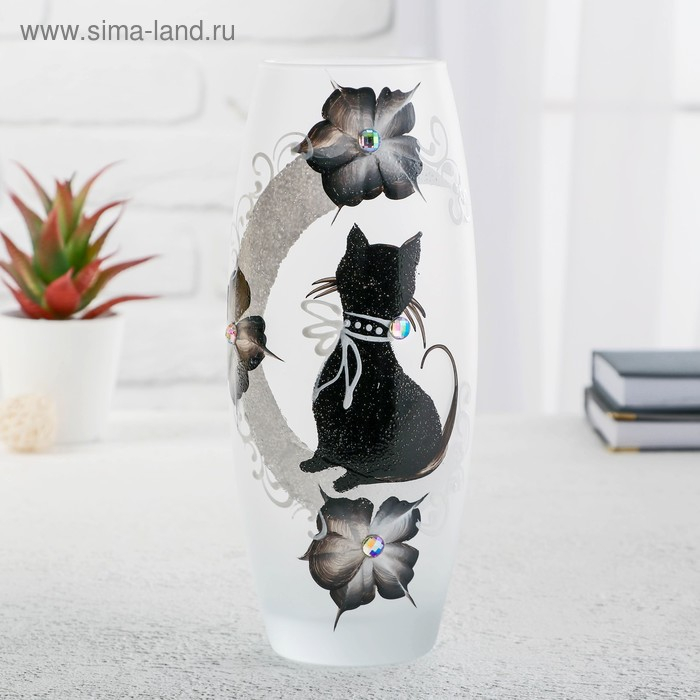 Ваза стекло "Кошка" 5, d-7.5см 10х26 см, v=1.7л