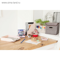 Короб стеллажный для хранения с крышкой &laquo;Офис&raquo;, 25&times;25&times;25 см, цвет серый