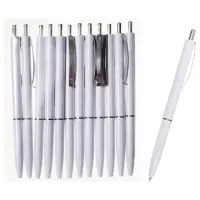 Ручка шариковая автоматическая Calligrata, 1.0 мм, под логотип, корпус белый, стержень синий