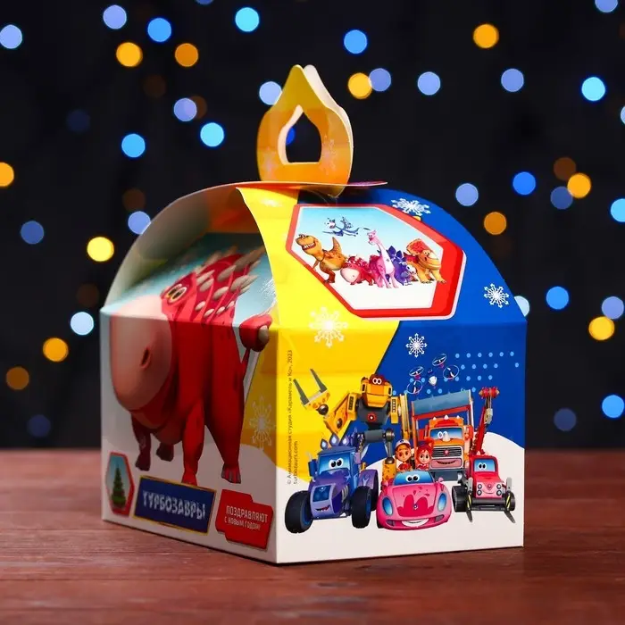 Подарочная новогодняя коробка &laquo;Турбозавры&raquo;, Сундучок, 18.5&times;12.5&times;16.5 см