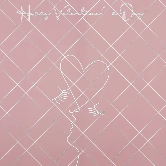 Пленка для цветов матовая, &laquo;С днём святого Валентина&raquo;, 58&times;58 см, пудра тёмная