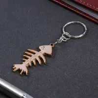 Брелок пластик под металл "Скелет рыбы" 2,5х5 см