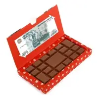 Коробка для шоколада с местом для денег &laquo;Снежный городок&raquo;, 20 х 2 х 10 см