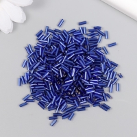 Стеклярус стекло 3&rdquo; "Ярко-синий" металлик набор 20 гр