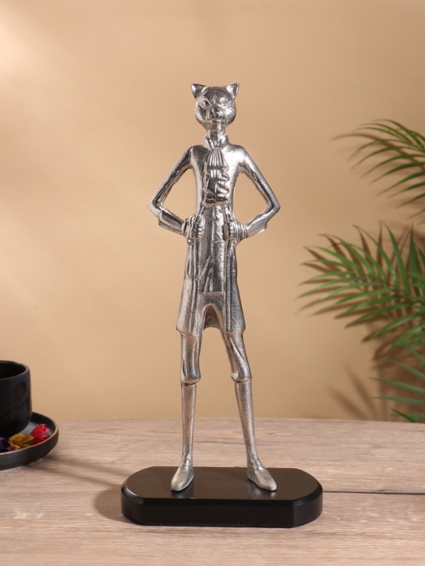 Сувенир "Кот в сапогах" 9х17,5х39 см, алюминий, сталь. дерево