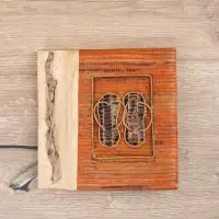 Фотоальбом "Шлепанцы" 10 листов, 19х19х2 см, цв. оранжевый