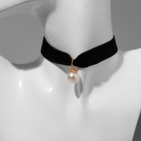 Чокер &laquo;Шарик&raquo;, жемчужина, цвет чёрный, L=30 см