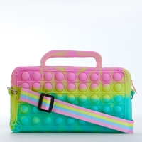 Сумка детская на молнии &laquo;Выбражулька&raquo;, цвет розовый/жёлтый/бирюзовый