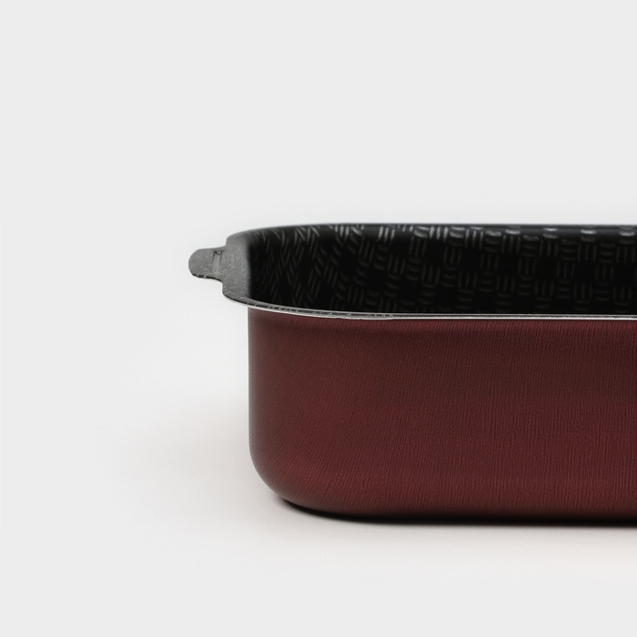 Противень &laquo;Хозяюшка&raquo;, 19&times;25 см, h=6 см, антипригарное покрытие, цвет бордовый