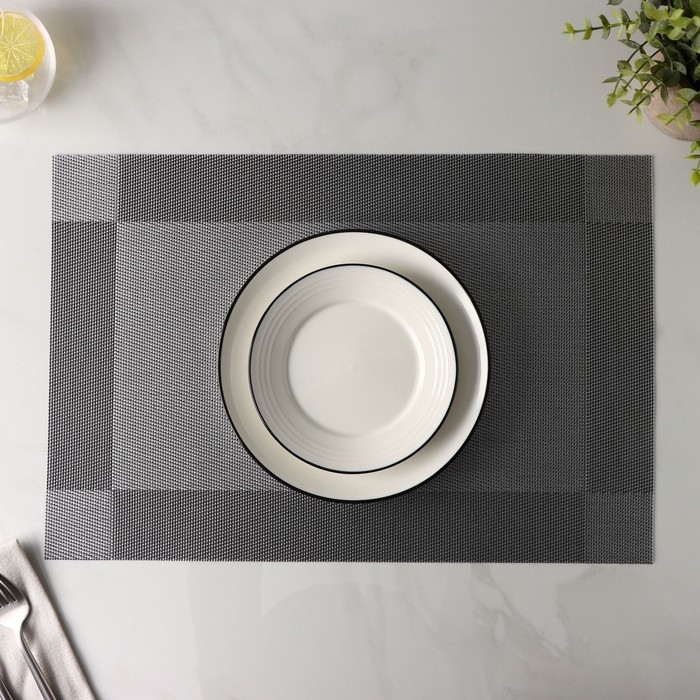 Салфетка сервировочная на стол Доляна &laquo;Шахматы&raquo;, 45&times;30 см, цвет серебристый