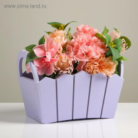 Кашпо деревянное 25&times;16&times;17 см "Мария", ручки боковые, МДФ, лаванда