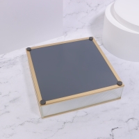 Органайзер для хранения &laquo;RIPPLES&raquo;, стеклянный, с зеркальным дном, 1 секция, 20 &times; 20 &times; 5 см, цвет прозрачный/медный