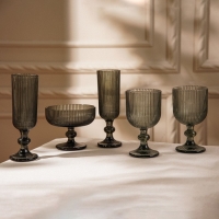 Набор бокалов для шампанского стеклянный SL Home &laquo;Модерн&raquo;, 150 мл, 5,5&times;18,5 см, цвет графитовый