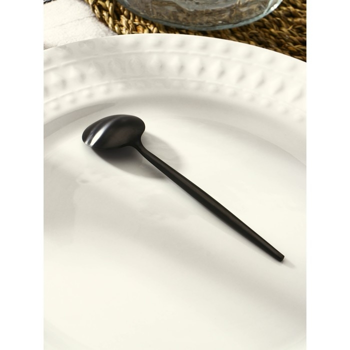 Ложка чайная из нержавеющей стали Magistro &laquo;Фолк&raquo;, длина 12,3 см, цвет чёрный