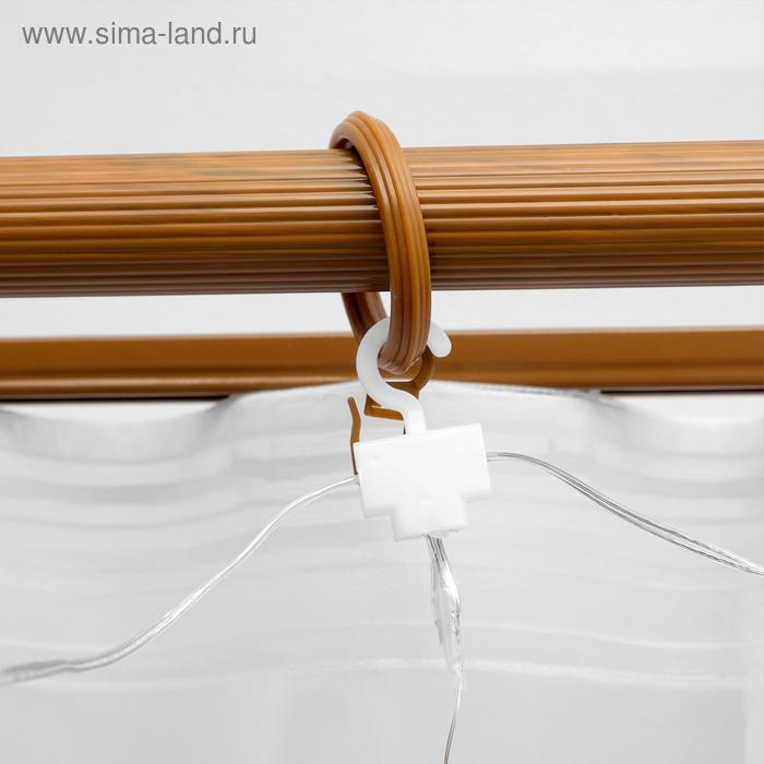 Гирлянда &laquo;Занавес&raquo; 2.8 &times; 3 м роса на крючках, с пультом, IP20, серебристая нить, 300 LED, свечение мульти, 8 режимов, USB