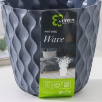 Горшок для цветов с поддоном &laquo;Wave&raquo;, 1,4 л, d=14,5 см, цвет серый