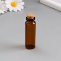 Декор для творчества стекло "Бутылочка с пробкой"набор 5 шт 15 мл 7х2,2х2,2 см цвет чайный