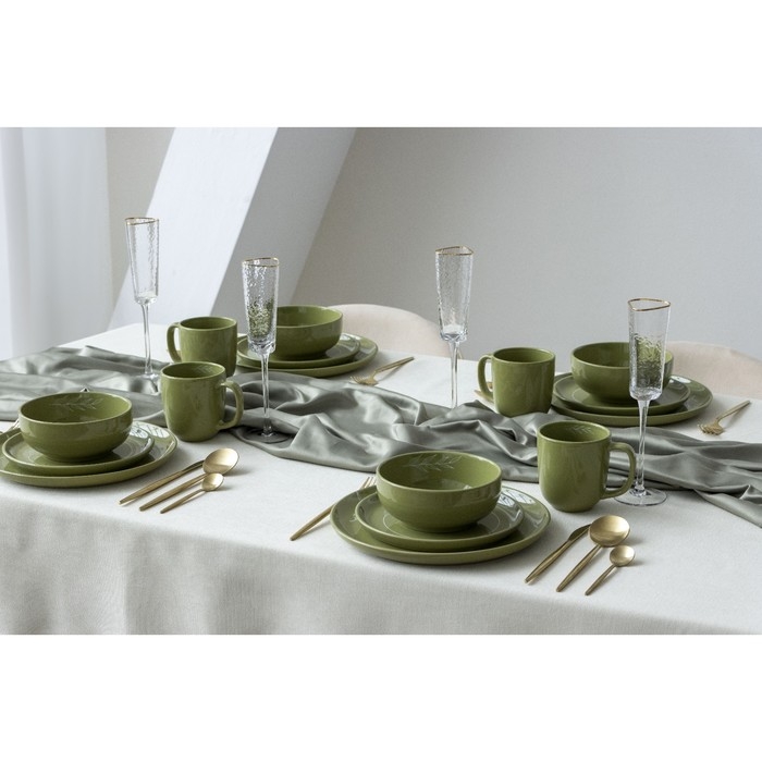 Тарелка керамическая &laquo;Олива&raquo;, 19.6 см, цвет зелёный