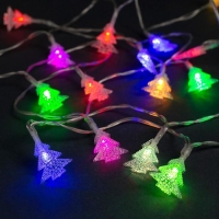 Гирлянда &laquo;Нить&raquo; 3 м с насадками &laquo;Ёлки&raquo;, IP20, прозрачная нить, 20 LED, свечение мульти (RG/RB), мигание, USB