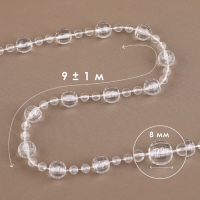 Бусы на нитях, 8 мм, 9 &plusmn; 1 м, цвет прозрачный