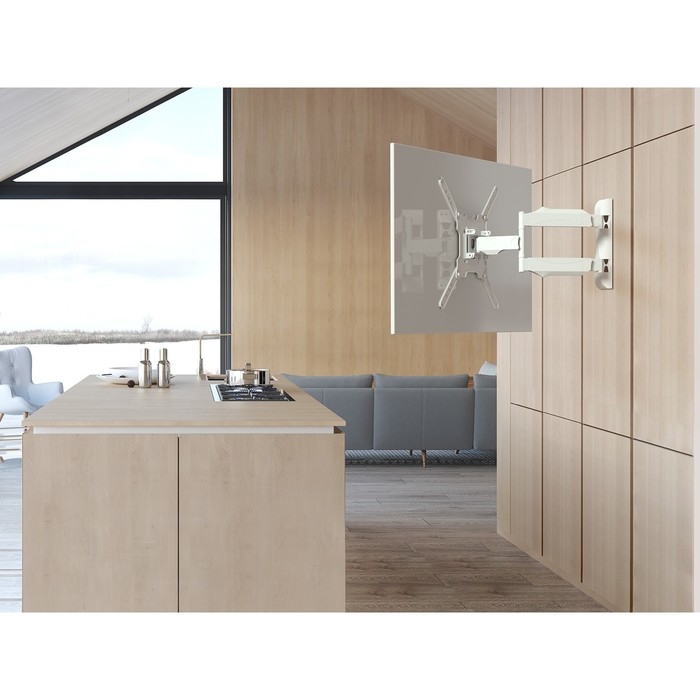 Кронштейн ONKRON M4, для ТВ, наклонно-поворотный, 32"-65", 55-500 мм от стены, белый