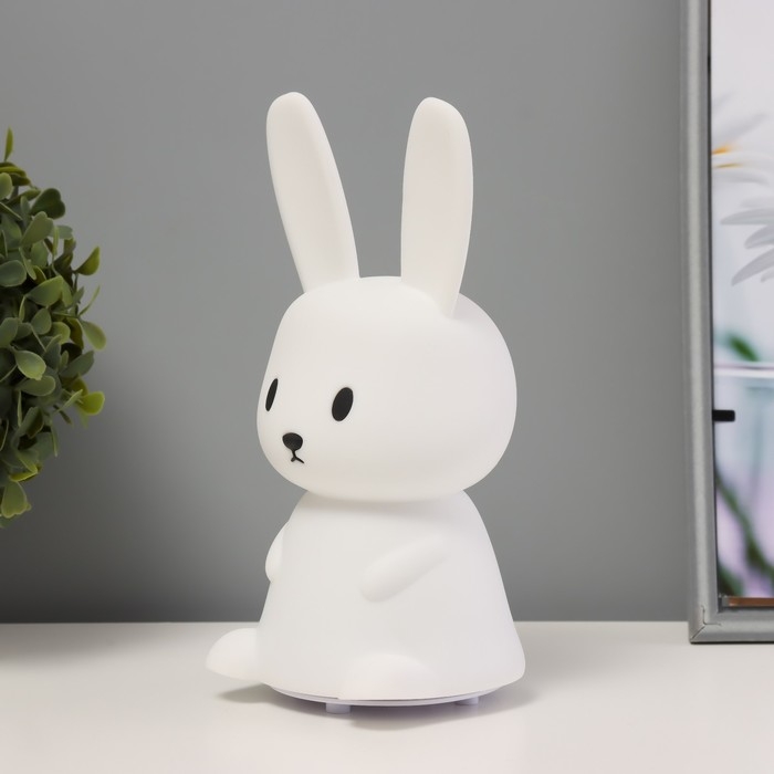 Ночник-мякиш "Зайчик" LED USB АКБ бело-желтый 13,5х11х15 см