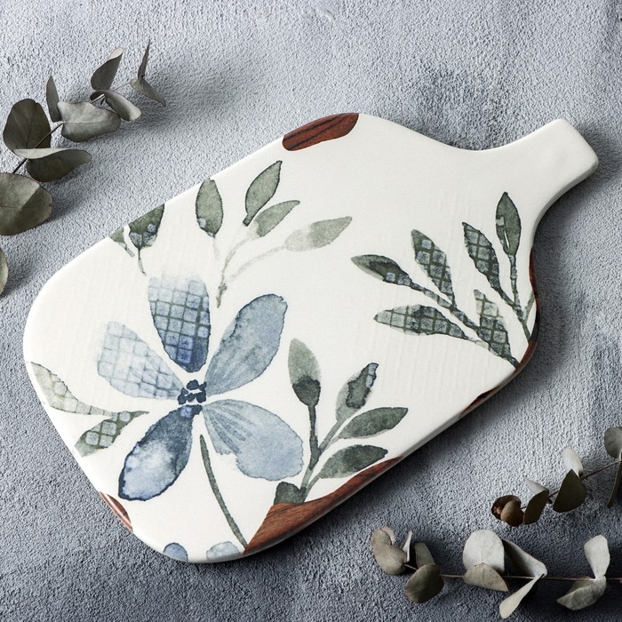 Блюдо керамическое &laquo;Фьюжен&raquo;, 29.7х17.5 см, цвет белый