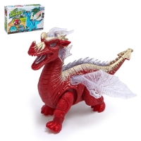 Динозавр &laquo;Дракон&raquo;, работает от батареек, световые и звуковые эффекты, цвет красный