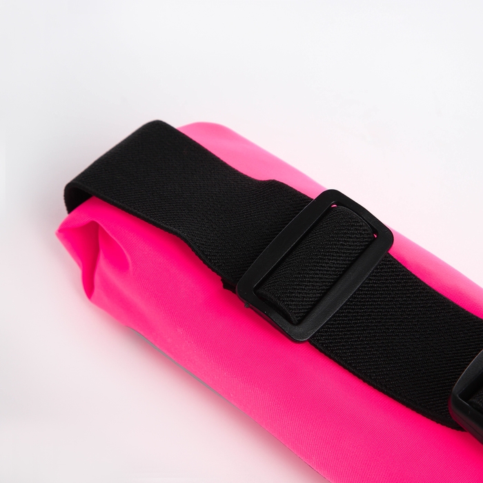 Сумка поясная на молнии, светоотражающие элементы, цвет розовый