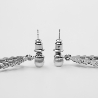 Новый год! Серьги &laquo;Новогодние&raquo; ёлка-трафарет, цвет белый в золоте