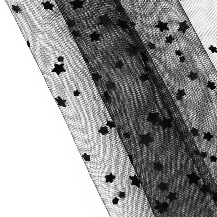 Сетка с флоком &laquo;Звёзды&raquo;, 150 см, 1 &plusmn; 0,2 м, цвет чёрный