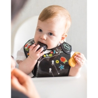 Нагрудник для кормления &laquo;Rock star&raquo; непромокаемый на липучке, с карманом