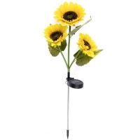 Садовый светильник на солнечной батарее &laquo;Подсолнухи&raquo;, 70 см, 30 LED, свечение тёплое белое