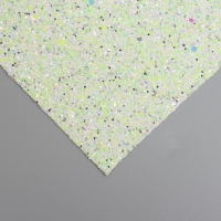 Лист для творчества иск.кожа "Блёстки" бело-зелёный лист 33х20 см толщина 1,6 мм