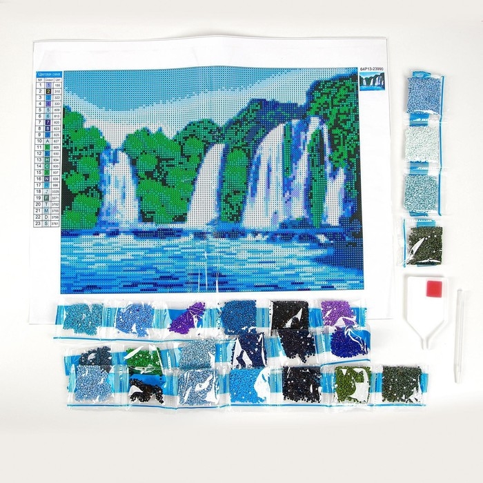 Алмазная мозаика с полным заполнением на холсте &laquo;Водопад&raquo;, 30 х 40 см