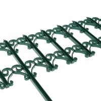 Ограждение декоративное, 25 &times; 180 см, 5 секций, пластик, зелёное, &laquo;Классика&raquo;