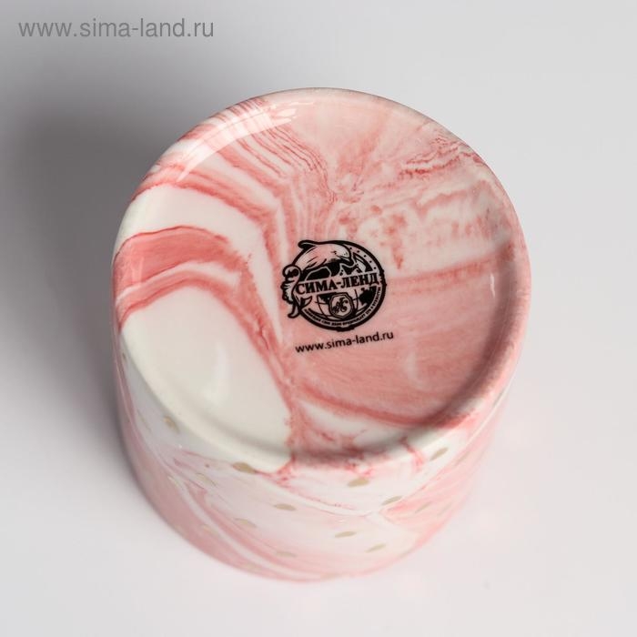 Горшок для цветов керамический с тиснением, кашпо &laquo;Сердца&raquo;, 8 х 7,5 см