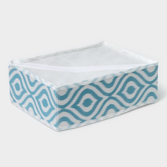 Органайзер для хранения белья Доляна &laquo;Лагуна&raquo;, 12 ячеек, 27&times;20&times;10 см, цвет бирюзовый