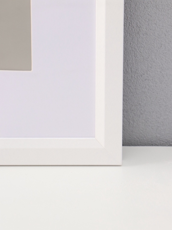 Фоторамка МДФ "Anna" 30х40 см, с паспарту (21х30 см), белый (пластиковый экран)