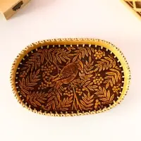 Сухарница традиционная "Птичка в рябине", 23х15х4,5см, Береста