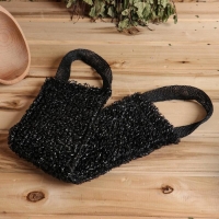 Мочалка &laquo;Мочало банное&raquo;, 45&times;12 см, чёрная, МИКС