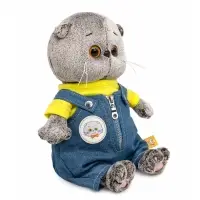 Мягкая игрушка "Кот Басик baby в комбинезоне "Деним", 20 см BB-161