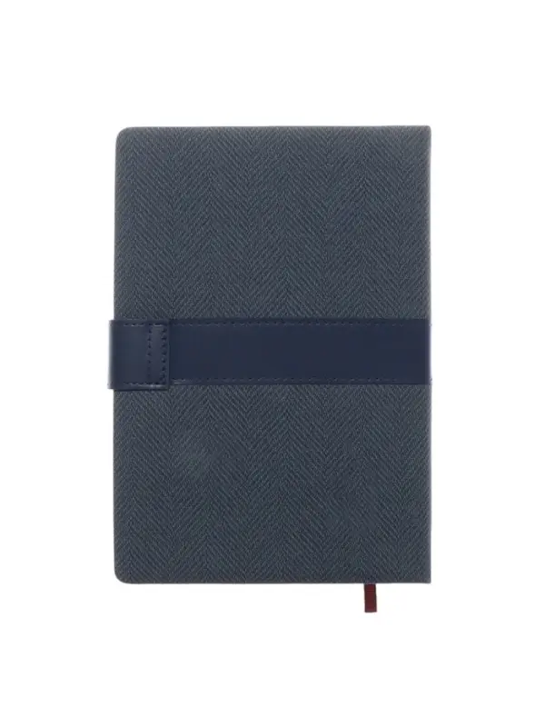 Ежедневник недатированный формат А5, с хлястиком, 128л, линия, пвх, Синий