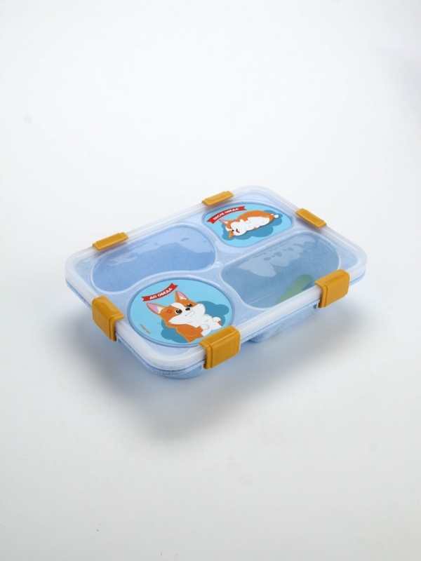 Ланч - бокс с 4 секциями &laquo;До/после обеда&raquo;, 23 х 17 х 5,5 см, голубой